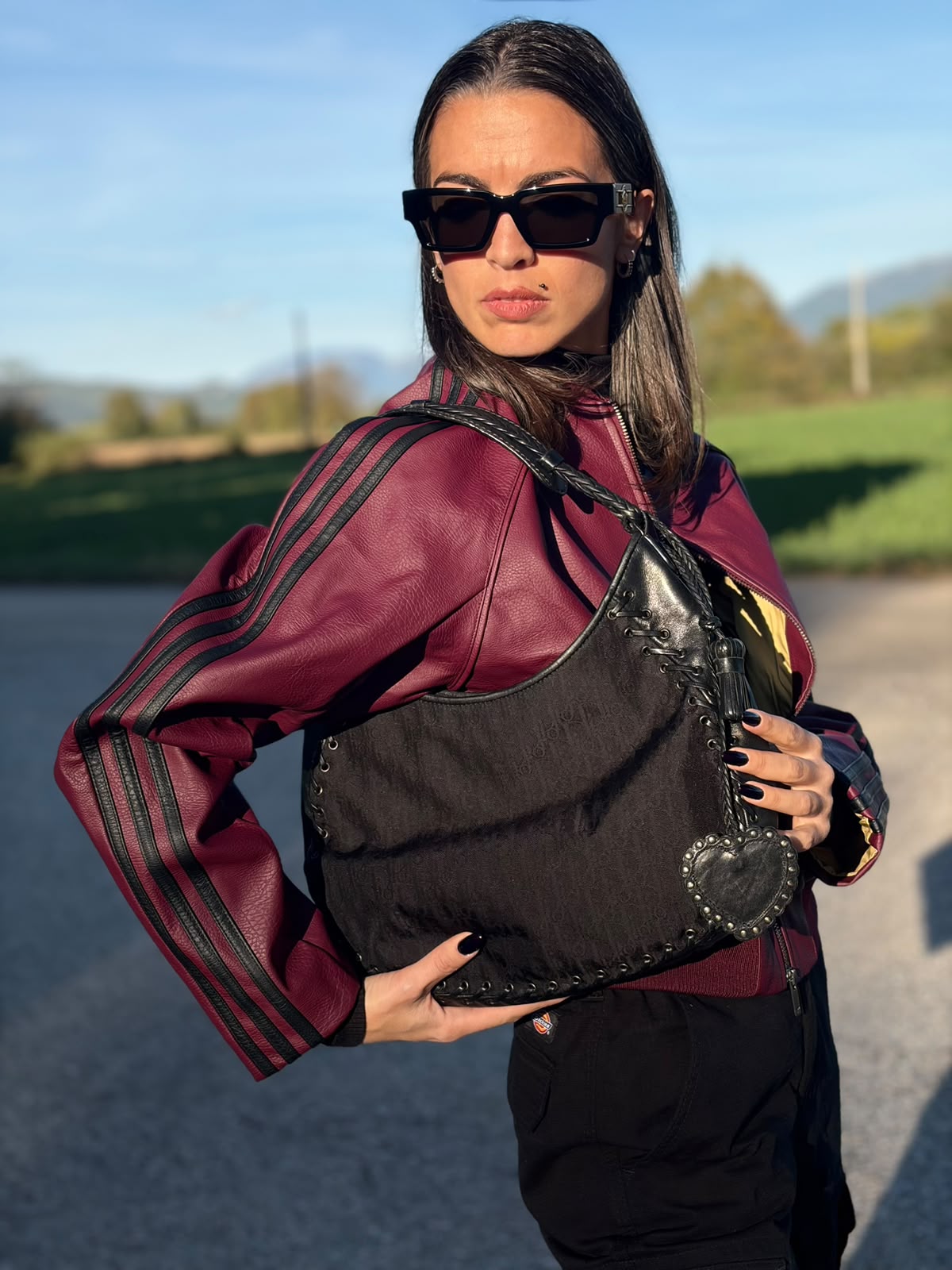Hobo Diorissimo Christian Dior in tessuto nero