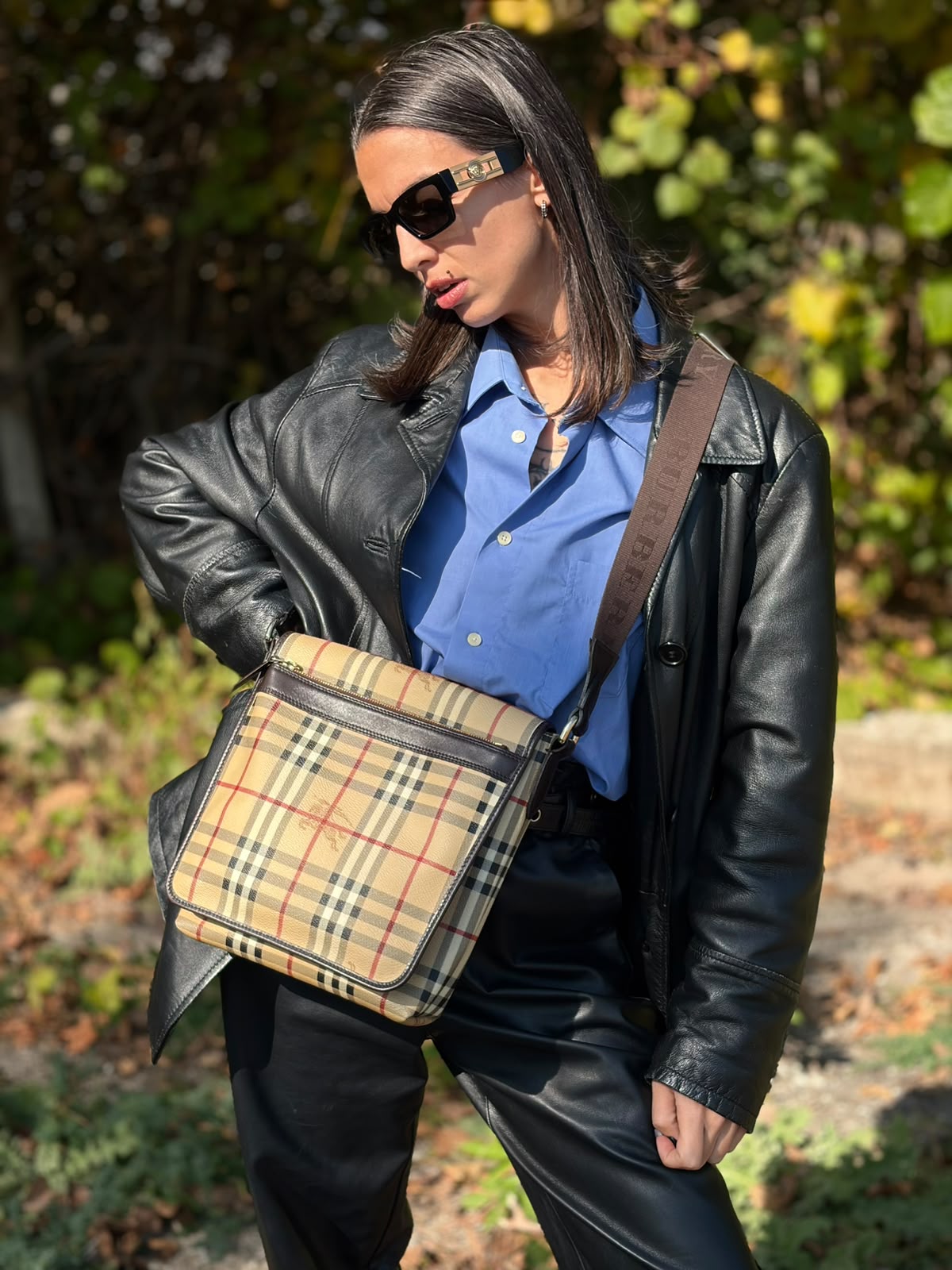 Tracolla Burberry tartan in canvas beige