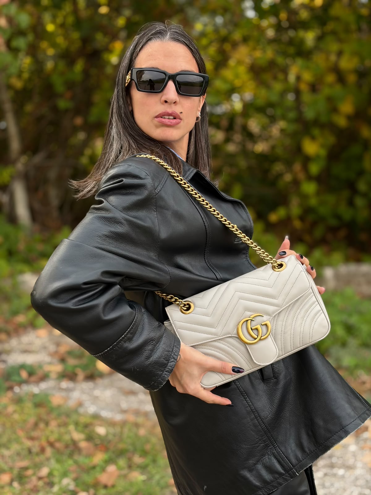 Borsa Gucci Marmont taupe misura media