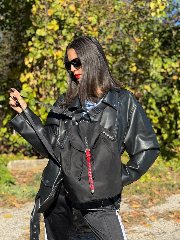 Zaino Prada New Vela Studded