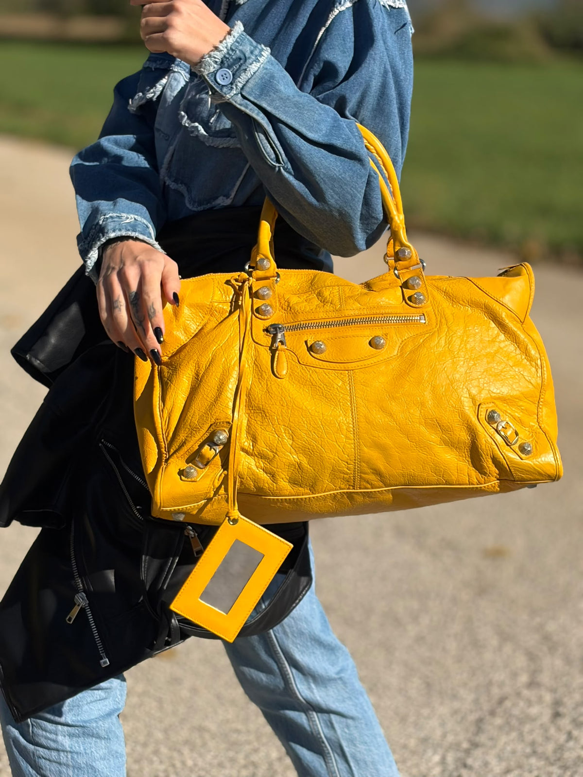Borsa City Balenciaga gialla