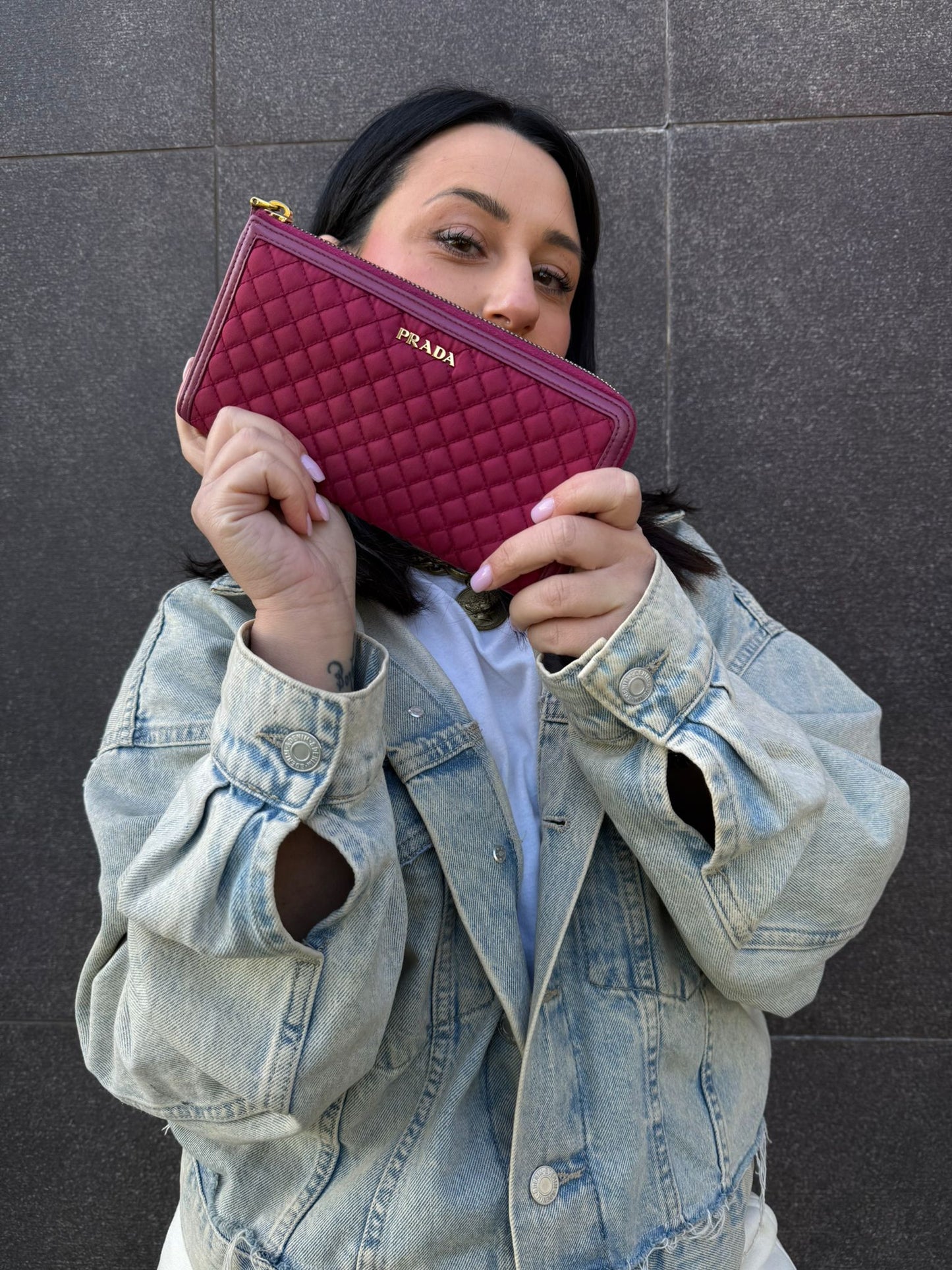 Portafoglio Prada amaranto