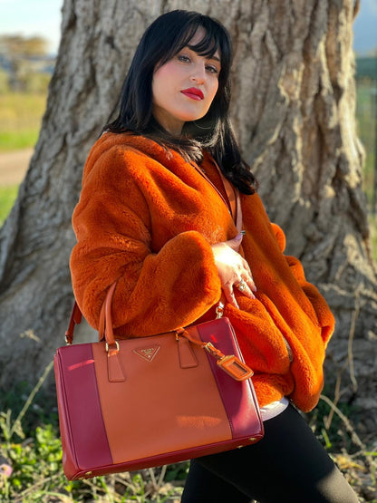 Borsa Prada Galleria Saffiano Double Zip bicolor