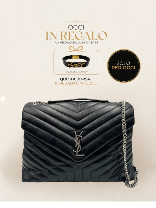 Borsa Loulou large Saint Laurent nera