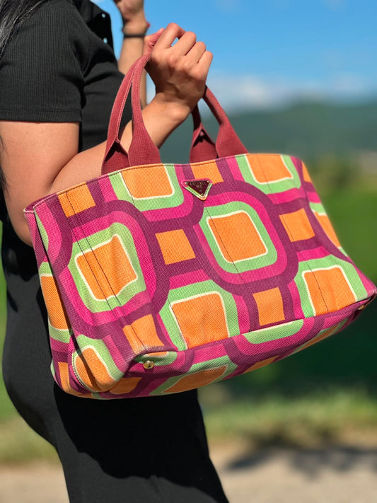 Borsa Prada Canapa multicolore