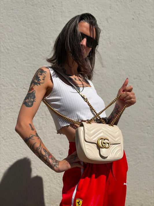 Borsa Gucci Marmont bianca