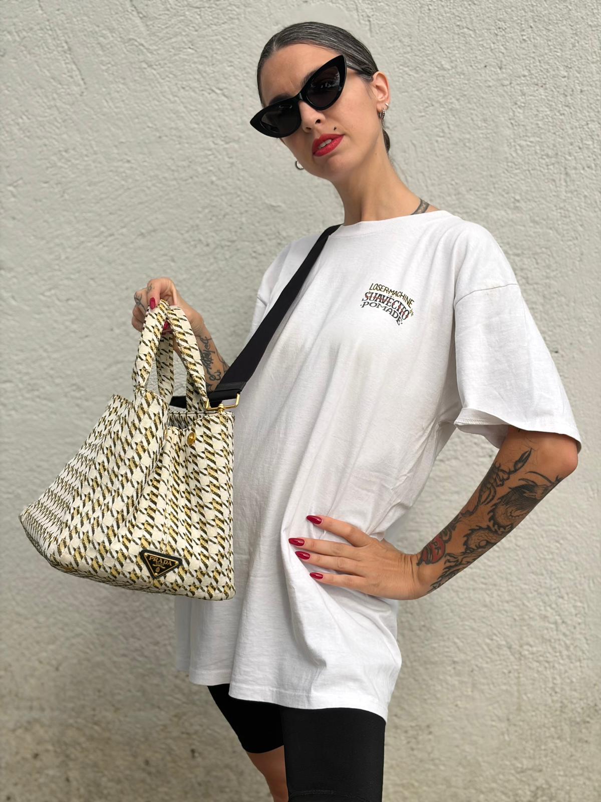 Tote Prada Canapa gialla