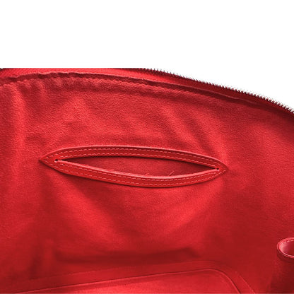 Tasca Borsa Alma PM Louis Vuitton in pelle Epi rossa con parti metalliche argentate, munita di due manici stondati
