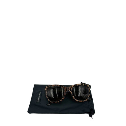 custodia Occhiali da sole Dolce e Gabbana in acetato trama animalier e finiture nere. Completi di sacchetto antipolvere, di lusso, originale, ottime condizoni. 