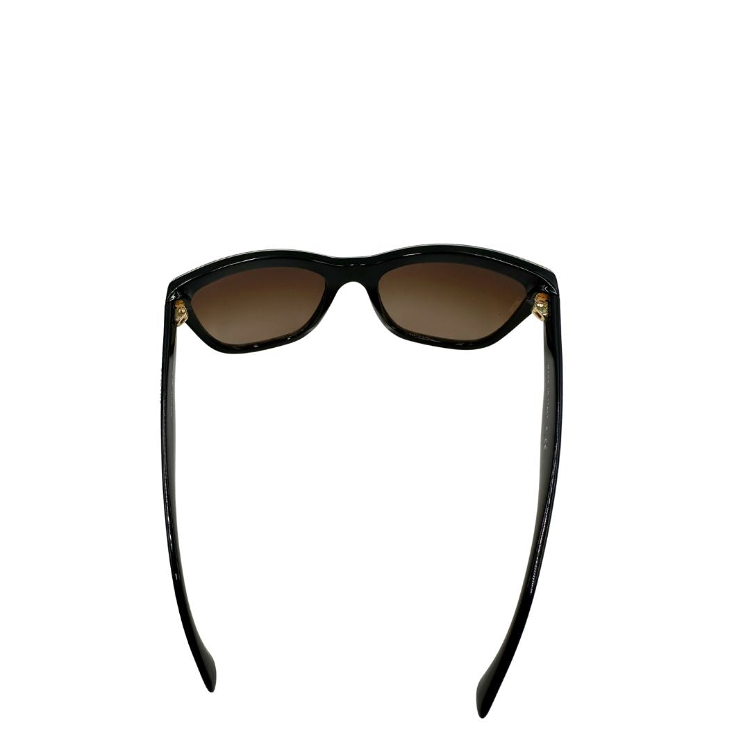 Occhiali da sole Dolce e Gabbana in acetato trama animalier e finiture nere. Completi di sacchetto antipolvere, di lusso, originale, ottime condizoni.