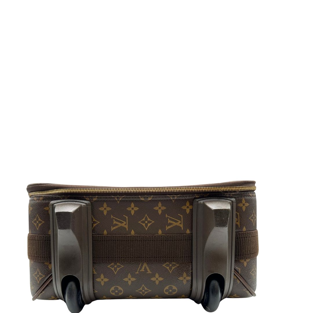 Base Valigia Louis Vuitton in canvas marrone monogram con dettagli in vacchetta naturale e parti metalliche dorate