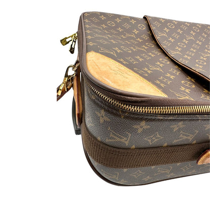  Valigia Louis Vuitton in canvas marrone monogram con dettagli in vacchetta naturale e parti metalliche dorate