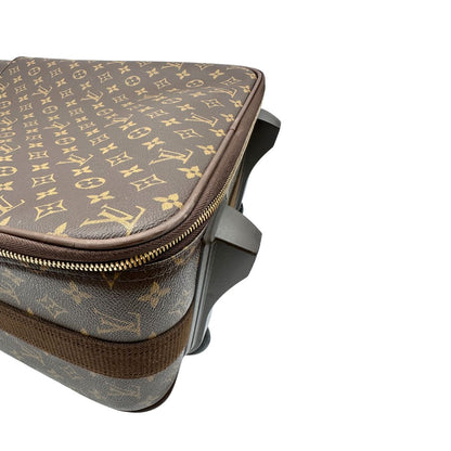 Valigia Louis Vuitton in canvas marrone monogram con dettagli in vacchetta naturale e parti metalliche dorate