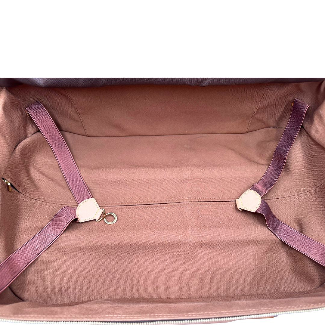  Valigia Louis Vuitton in canvas marrone monogram con dettagli in vacchetta naturale e parti metalliche dorate