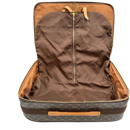 Interno Valigia Louis Vuitton in canvas marrone monogram con dettagli in vacchetta naturale e parti metalliche dorate