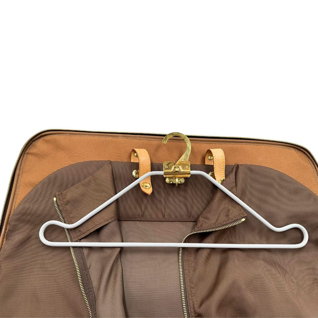 Valigia Louis Vuitton in canvas marrone monogram con dettagli in vacchetta naturale e parti metalliche dorate