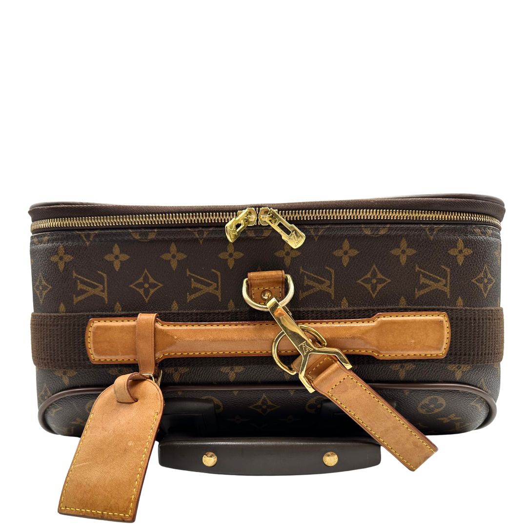  Valigia Louis Vuitton in canvas marrone monogram con dettagli in vacchetta naturale e parti metalliche dorate