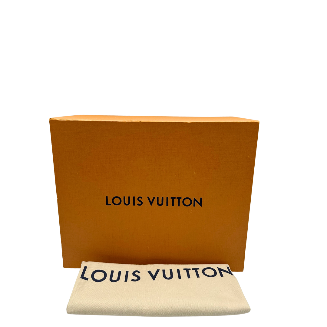 Corredo Borsa Louis Vuitton Tisse Rayures in tela monogram arricchita da finiture in pelle color cognac e crema con dettagli metalliche dorate; munita di due manici in pelle. Completa di scatola e dustbag. Originale, usata, di lusso, in ottime condizioni