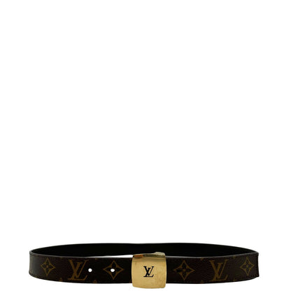  Cintura LV in canvas monogrammato con fibbia in metallo dorato. Originale, usata, di lusso, in ottime condizion