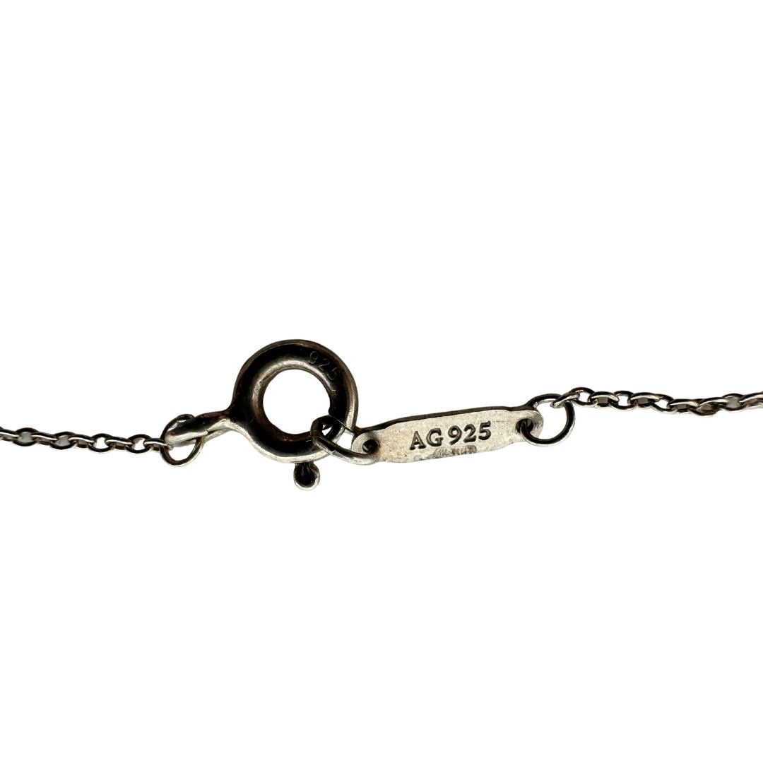  Collana Tiffany in argento 925 con ciondoli cuore. Originale, usata, di lusso, in ottime condizioni