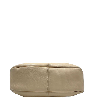 Base Borsa Borbonese in pelle biege con parti metalliche dorate; munita di un manico singolo. Completa di dustbag. Originale, usata, di lusso, in ottime condizioni