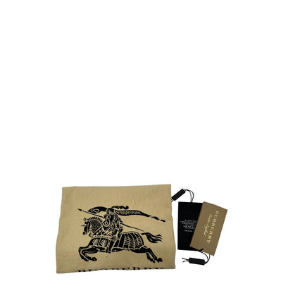 Dustbag di una Borsa Burberry in canvas beige trama tartan rifinita con parti in pelle blu e impreziosita da stampa floreale; indossabile a spalla. Originale, usata, di lusso, in ottime condizioni.