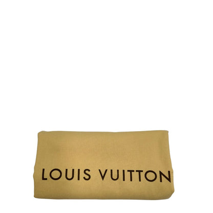 Dustbag di una borsa Neverfull MM Louis Vuitton in canvas Damier Azur con finiture in vacchetta naturale e parti metalliche dorate. Originale, usata, di lusso, in ottime condizioni