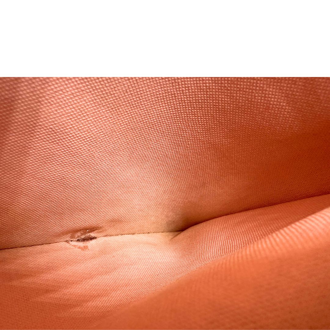 Tasca una borsa Neverfull MM Louis Vuitton in canvas Damier Azur con finiture in vacchetta naturale e parti metalliche dorate. Originale, usata, di lusso, in ottime condizioni