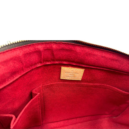 Interno di una Borsa LV Viva Cité in canvas monogram con finiture in vacchetta naturale e parti metalliche dorate; indossabile a spalla. Completa di dustbag. Originale, usata, di lusso, in ottime condizioni.