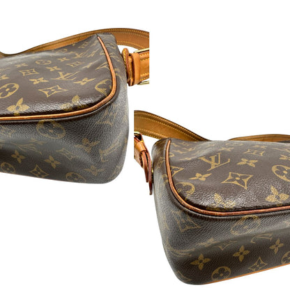 Angoli di una Borsa LV Viva Cité in canvas monogram con finiture in vacchetta naturale e parti metalliche dorate; indossabile a spalla. Completa di dustbag. Originale, usata, di lusso, in ottime condizioni.