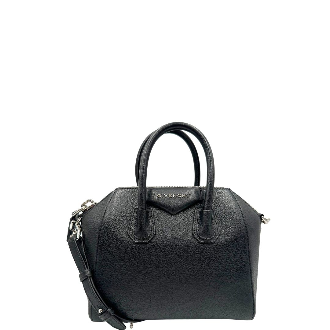 front Compatta borsa Givenchy Antigona nella versione mini, di lusso, originale, ottime condizioni, usata.- 
