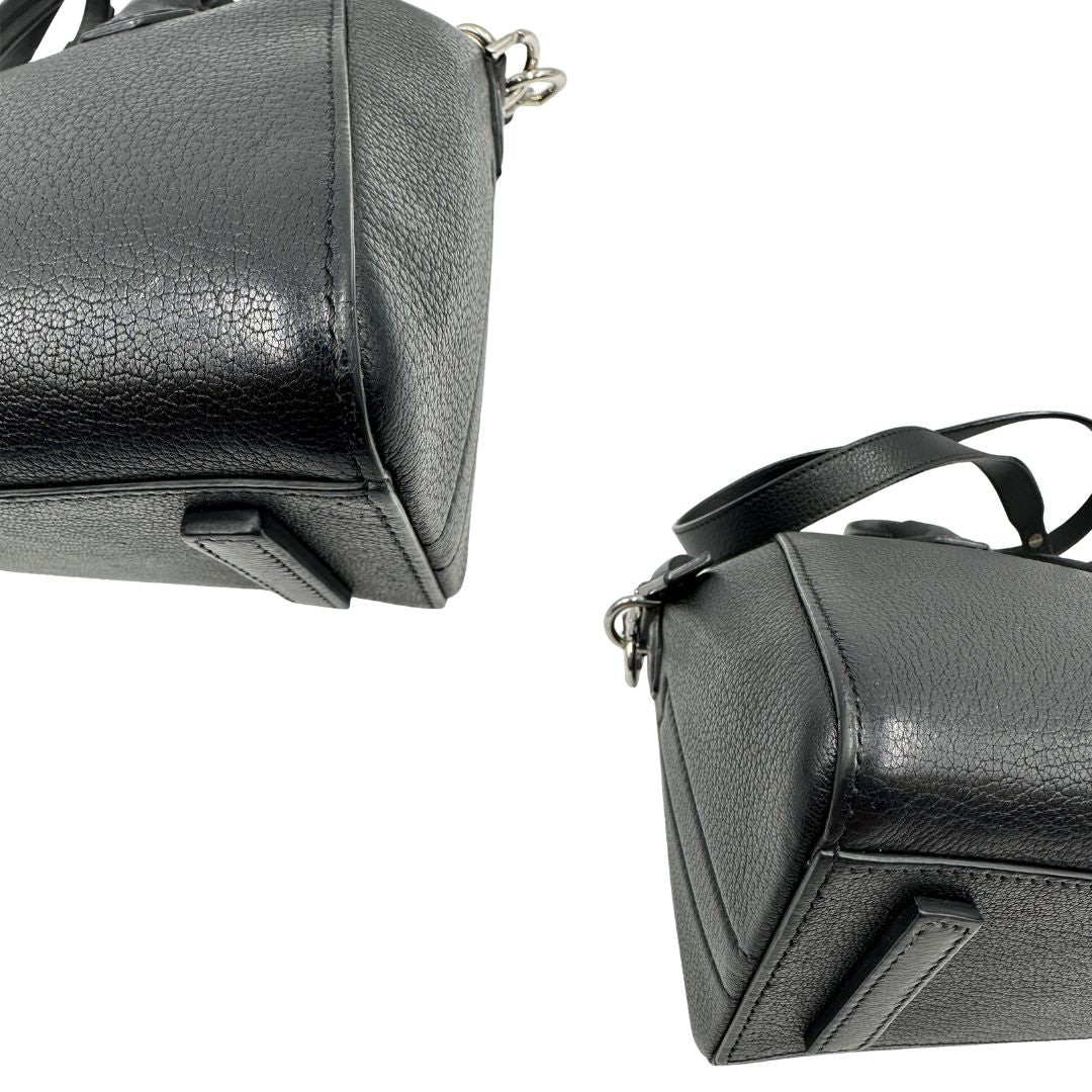 angoli Compatta borsa Givenchy Antigona nella versione mini, di lusso, originale, ottime condizioni, usata.- 