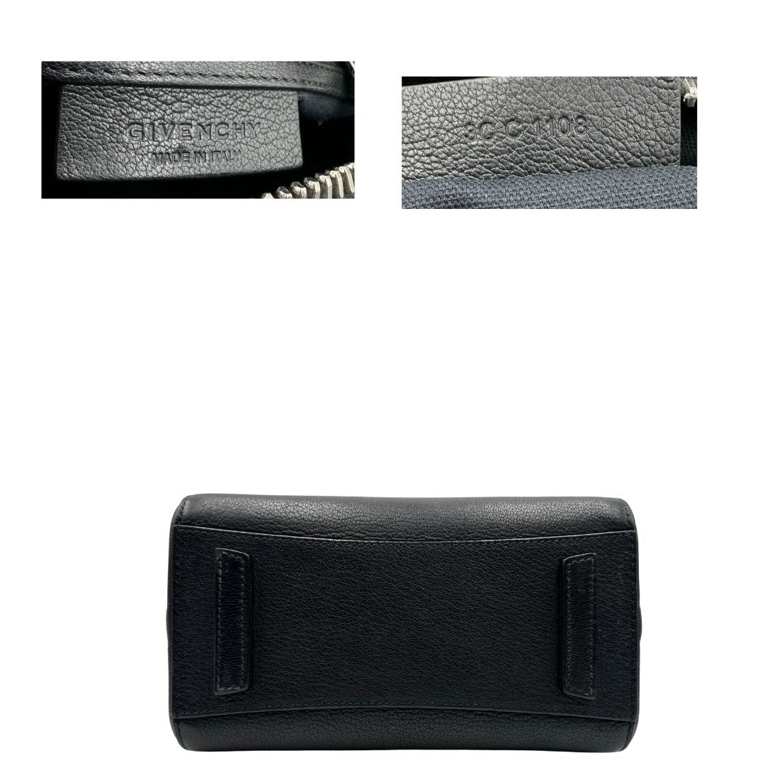 base e codice Compatta borsa Givenchy Antigona nella versione mini, di lusso, originale, ottime condizioni, usata.- 