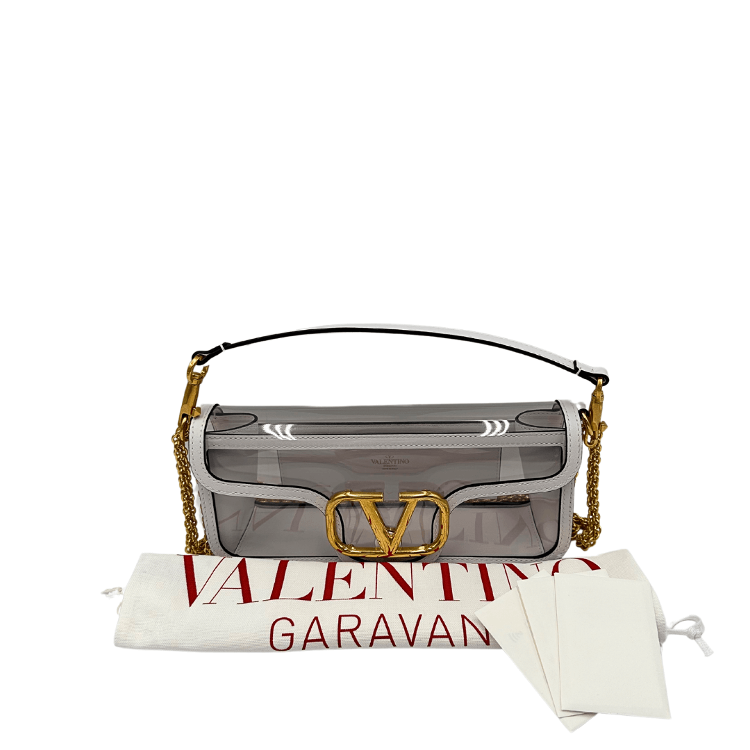 Borsa Valentino garavani in plastica pvc modello locò. Borse usate originali di lusso