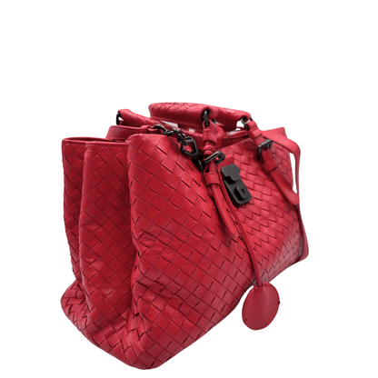 Borsa Bottega Veneta media intrecciata in pelle rossa. Borse di lusso originali usate