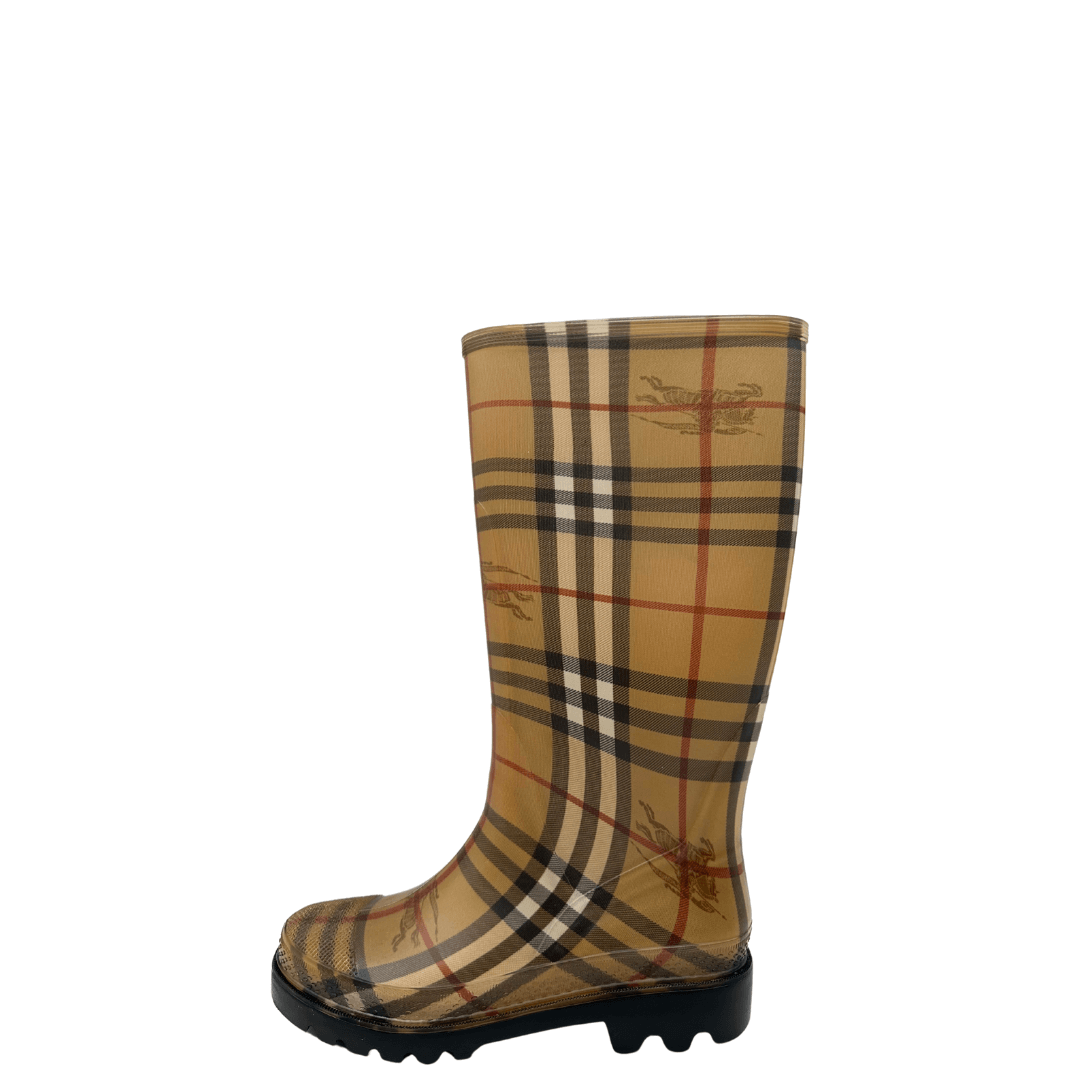 Stivali Burberry tartan da pioggia. Scarpe di lusso usate ed originali