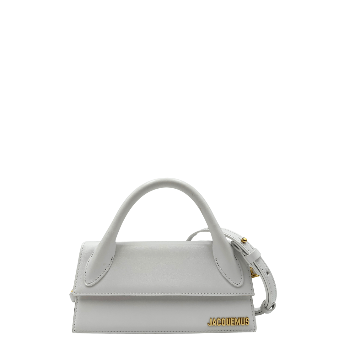 Borsa Jacquemus Le long chiquito in pelle bianca. Borse di lusso originali ed usate