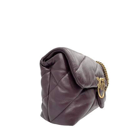 Borsa Pinko Love bag puff classic in pelle melanzana. Borse usate originali di lusso