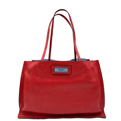 Shopping Prada glacé calf rosso fuoco ed astrale. 1BG122. Borse di lusso usate ed originale