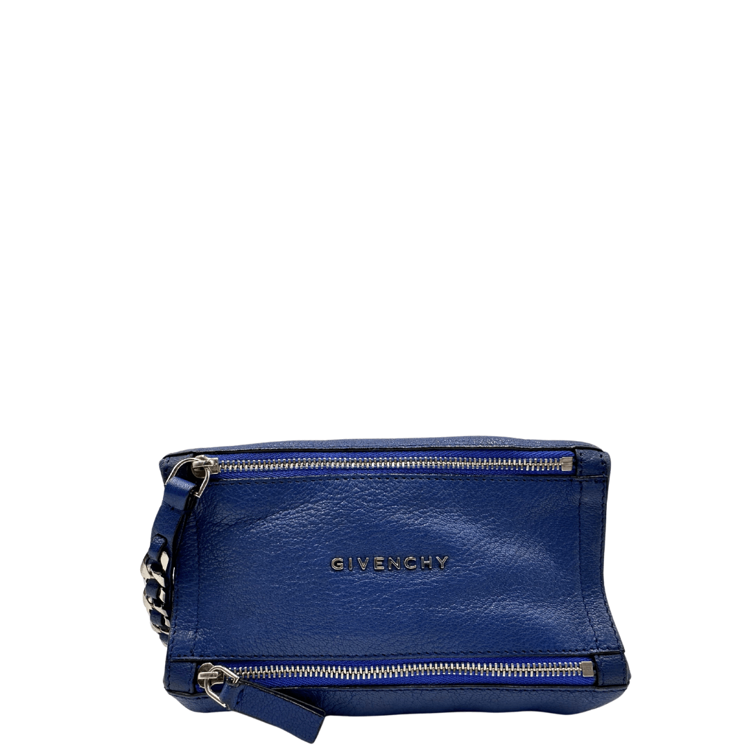 Pochette Givenchy pandora in pelle blu. Borse di lusso  usate ed originali