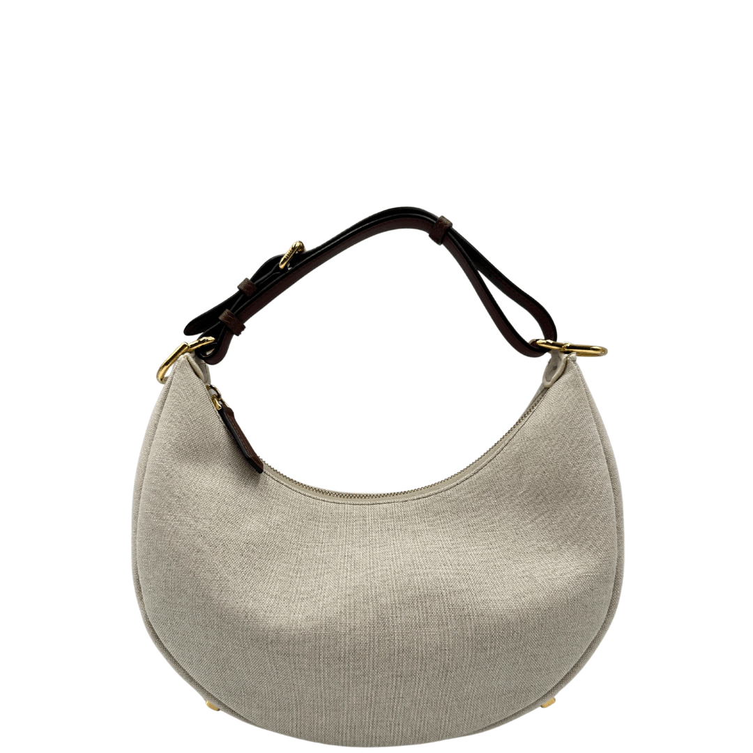 Borsa Fendigraphy Small Fendi in tessuto beige