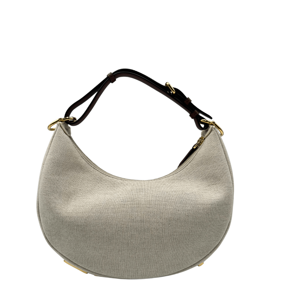 Borsa Fendigraphy Small Fendi in tessuto beige