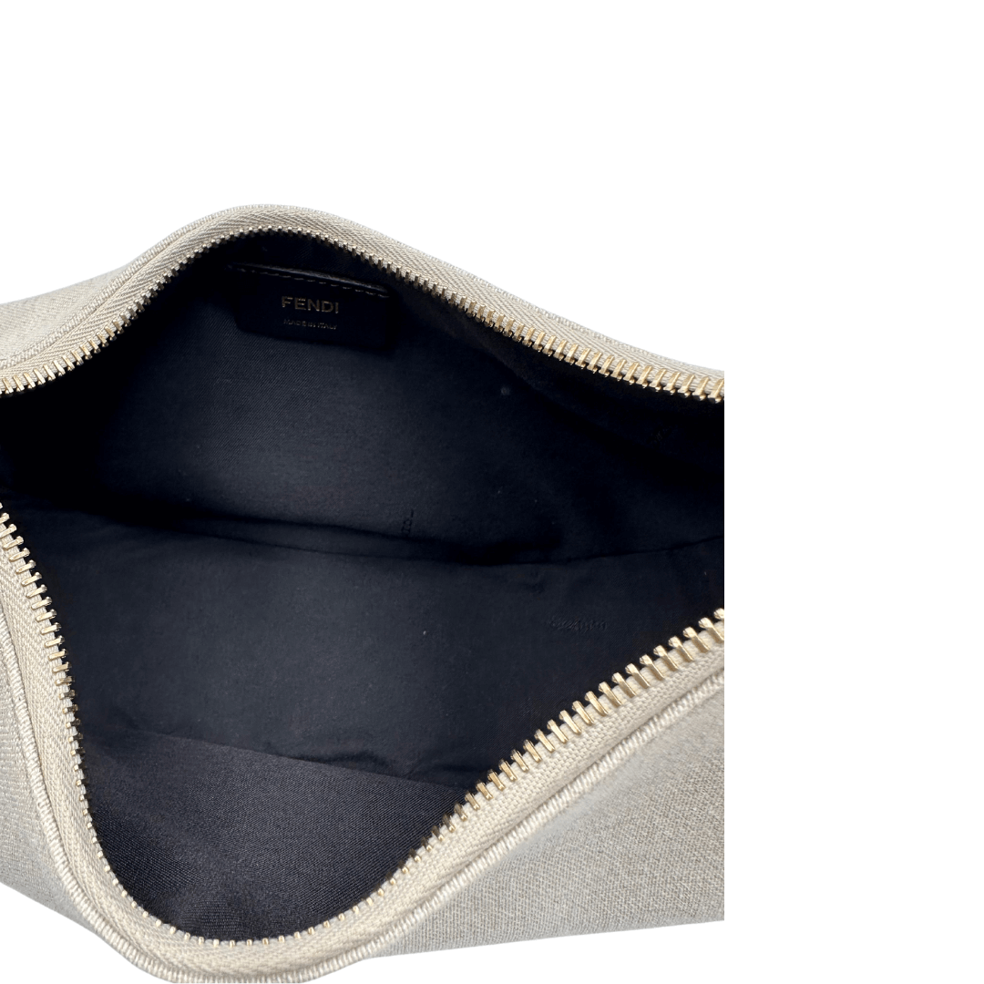 Borsa Fendigraphy Small Fendi in tessuto beige