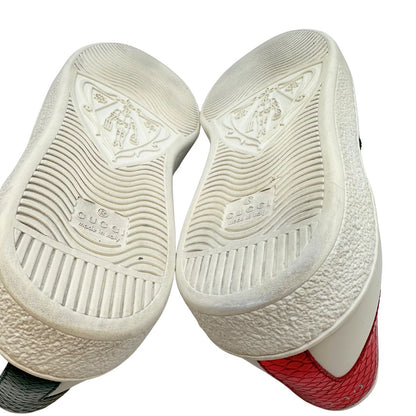  Scarpe Gucci in pelle bianca impreziosite da striscia Web verde e rossa. Complete di corredo, di lusso, originali, ottime condizioni.