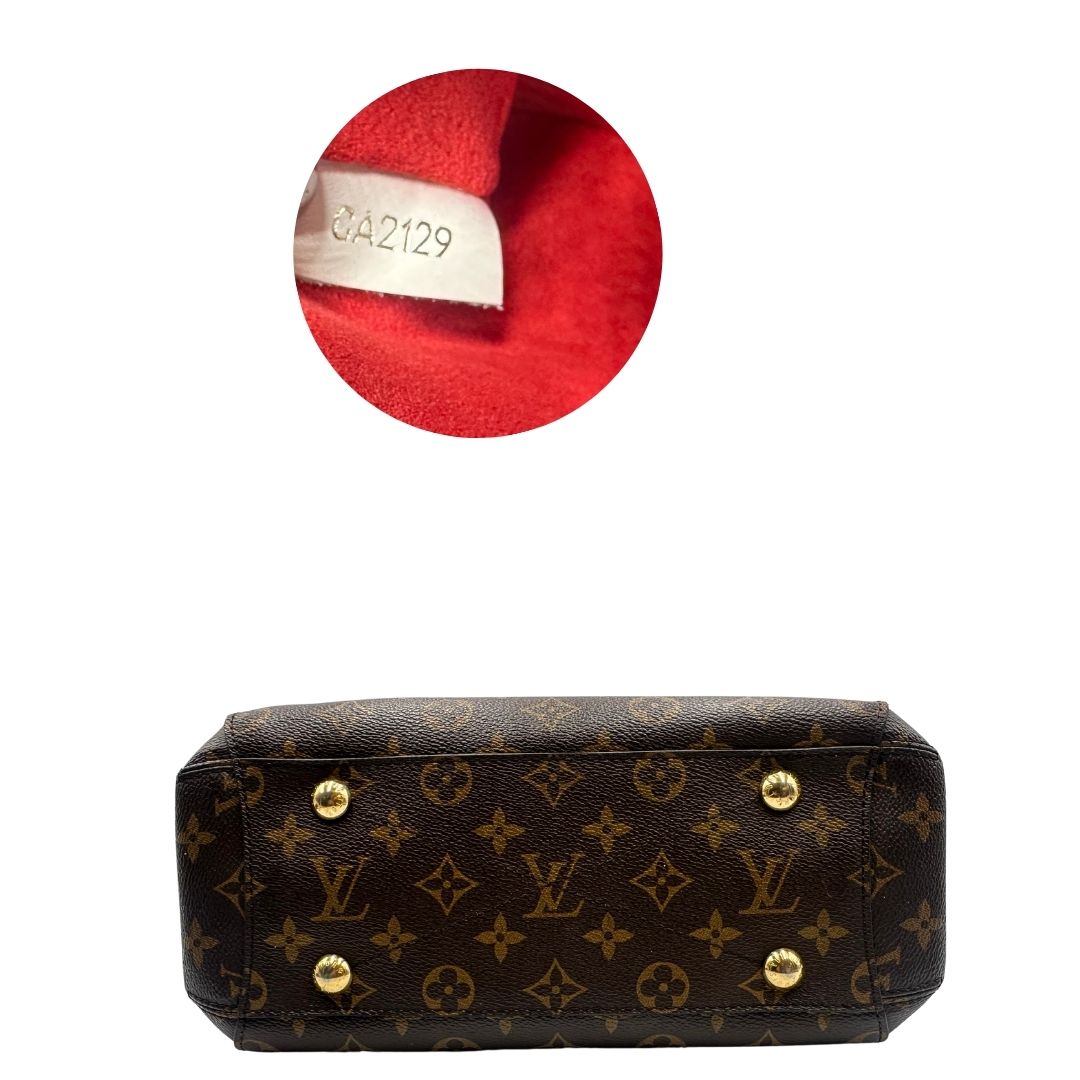 base Borsa Louis Vuitton in canvas marrone monogram con finiture in pelle multicolore e parti metalliche dorate; munita di doppi manici intrecciati e una tracolla amovibile. Completa di lucchetto e chiavi, di lusso, originale, ottime condizioni.
