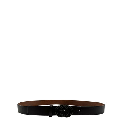 Cintura Gucci in pelle color testa di moro con parti metalliche tono su tono, di lusso, originale, ottime condizioni.