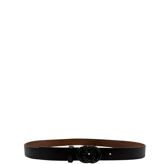 Cintura Gucci in pelle color testa di moro con parti metalliche tono su tono, di lusso, originale, ottime condizioni.