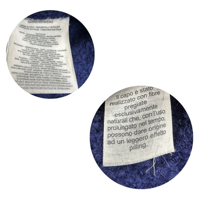 Cappotto Fay blu con inserti metallici effetto renio, in 54% lana vergine, 37% mohair e 3% poliammide, di lusso, originale, ottime condizioni.