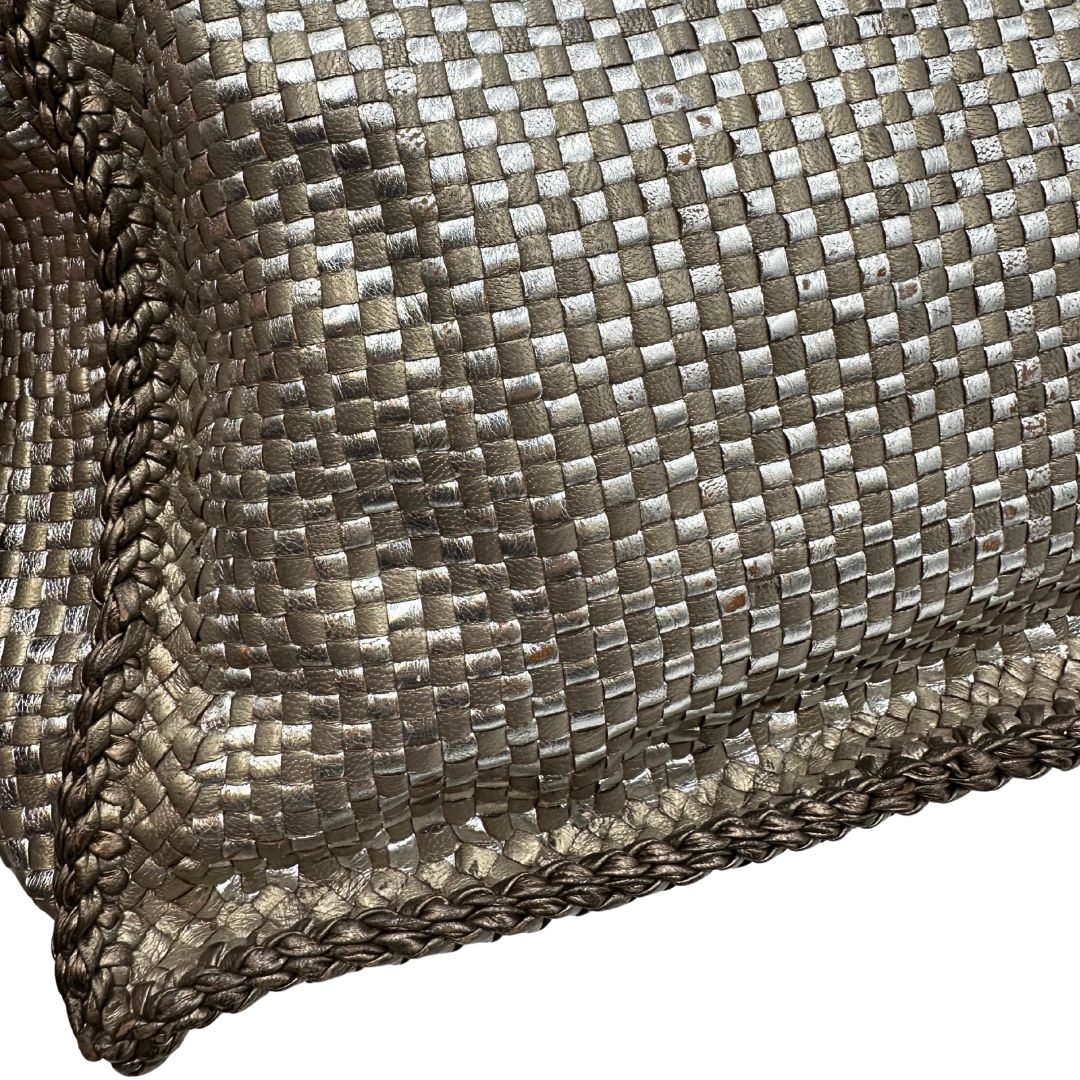 Satchel Madras Prada in pelle intrecciata