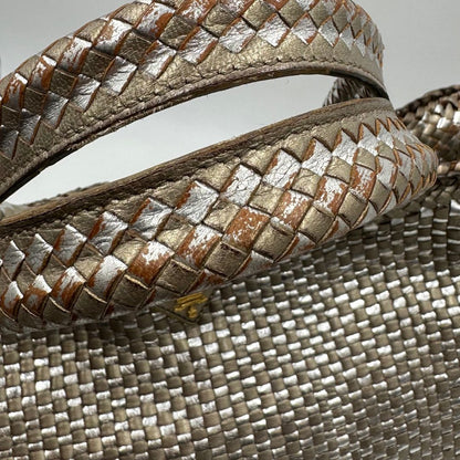 Satchel Madras Prada in pelle intrecciata